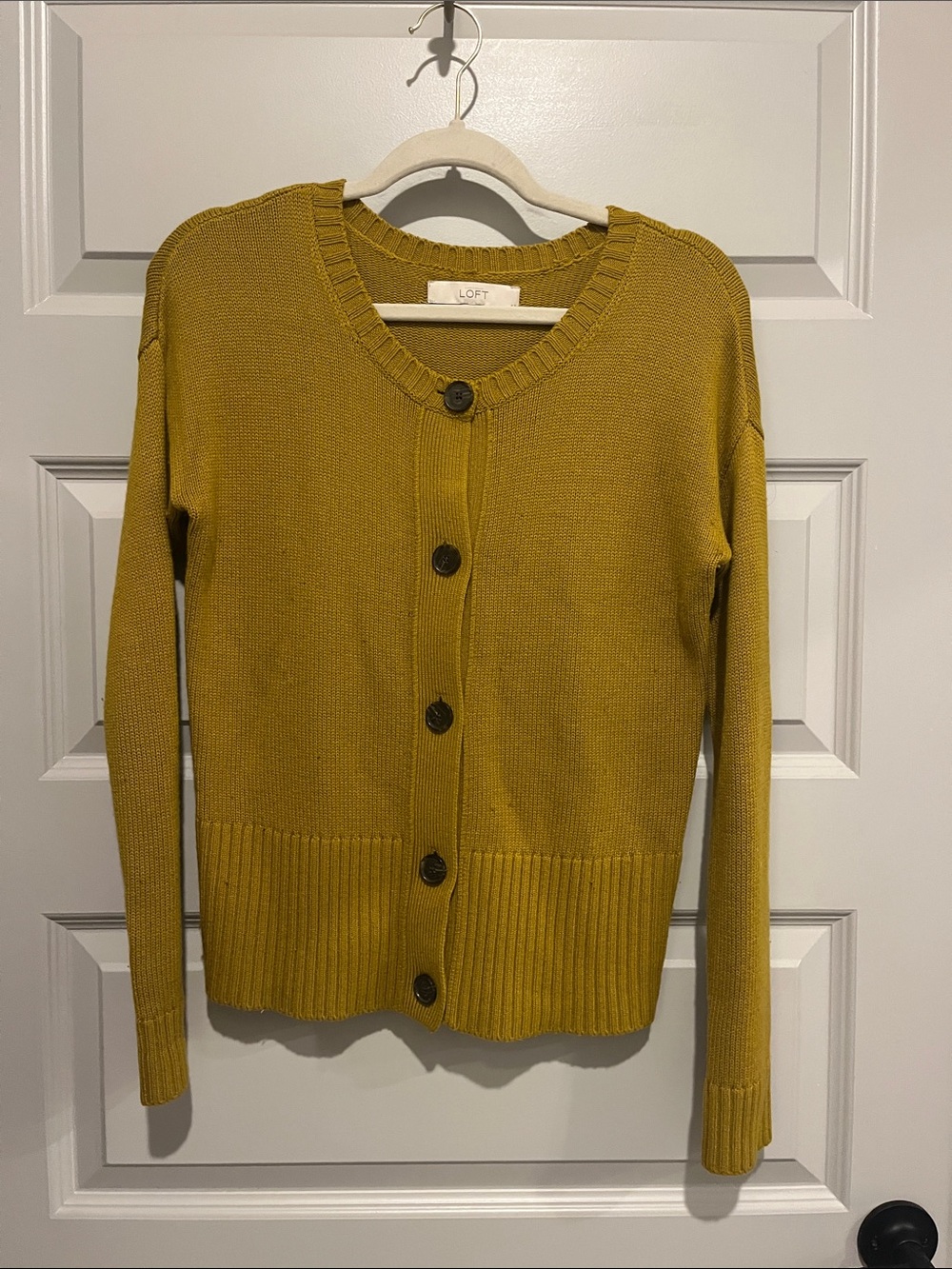LOFT Mustard Yellow Cardigan S